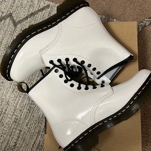 7 Women’s White Patent Doc Martens - NEVER WORN